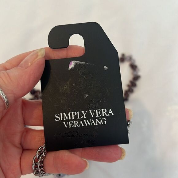 NWT SimplyVera VeraWang double strand adjustable purple/lavender/silver necklace - Picture 5 of 11